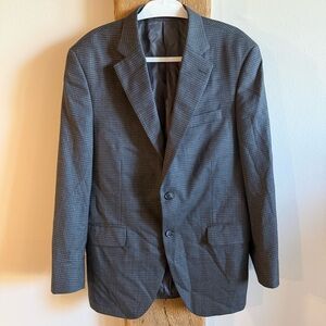 Peter Millar 100% Wool Plaid Gray Blazer Suit Jacket 42R